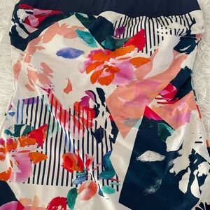 Floral Abstract Strapless Women’s Top - Multicolor